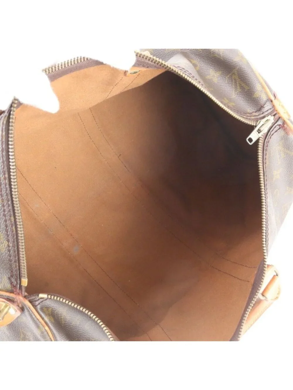 Louis Vuitton Monogram Keepall 45 Leather Boston Bag Tote Carry